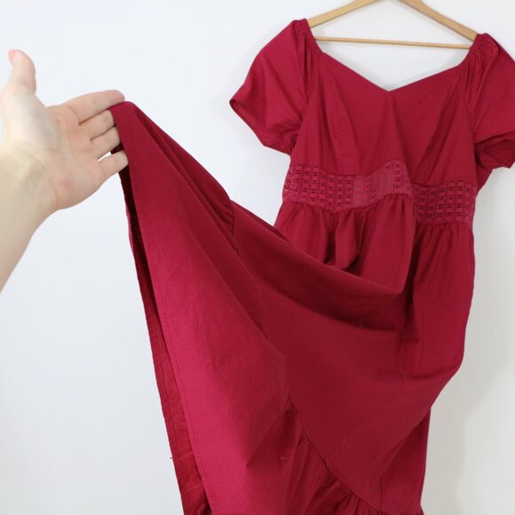 Torrid Mid Poplin Sheerwaist Dress Cherries Jubilee NWT - Picture 7 of 14